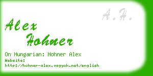 alex hohner business card